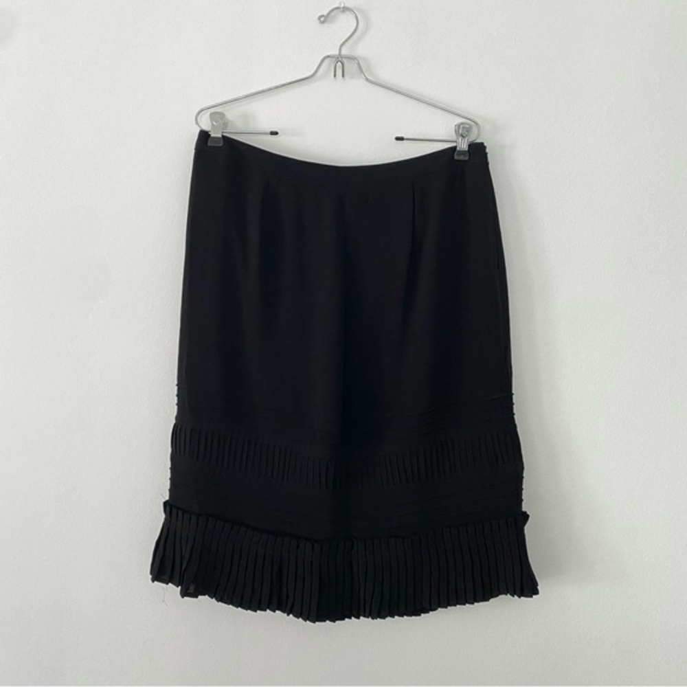 Vtg 80’s Etcetera black ruffled midi skirt size 10